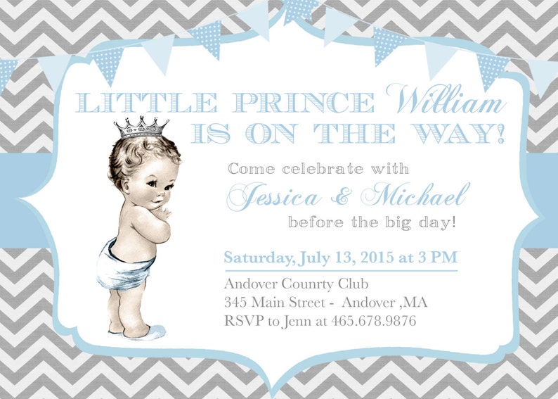Little Prince Is On The Way Baby Shower Invitation