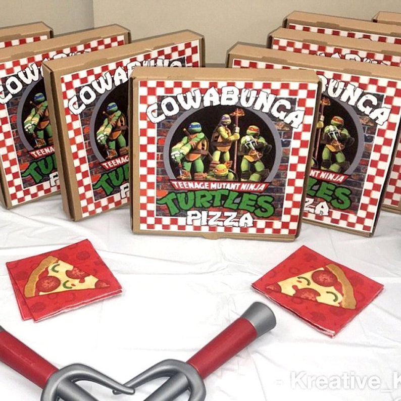 Teenage Mutant Ninja Turtles Pizza Box Label Printable | Etsy