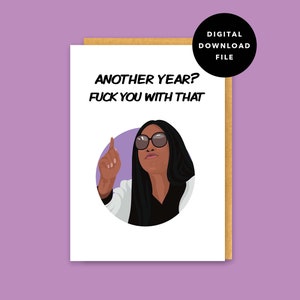 Garcelle RHOBH / Foda-se com isso / Cartão NYE / Real Housewives of Beverly Hills / Download instantâneo / Cartão para impressão - 5x7