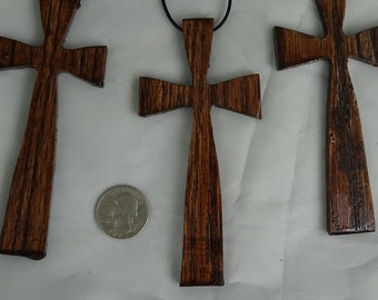 Cruz de madera hecha a mano, grande 4 1/2 X 2 1/2 pulgadas