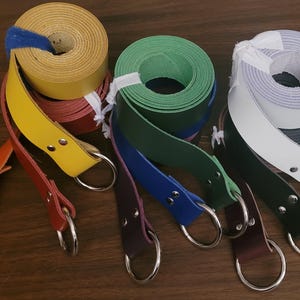 Long Medieval Leather Ring Belt USA made  SCA, LARP, Faire - 9 colors