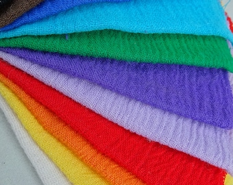 Gauze by the full yard, 100% cotton krinkly fabric. - 52" wide, many colors - Small business in the USA.