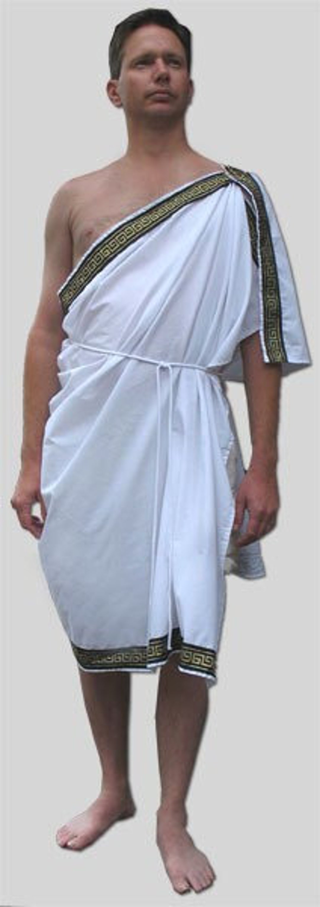 Greek Chiton With Trim - Ancient Greek Costume With Trim and Pin and Rope  Belt - Etsy