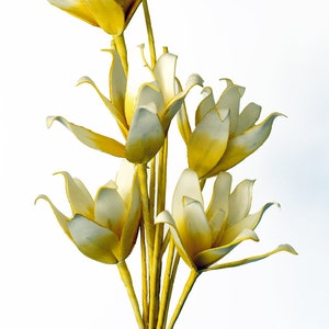 Foam Flower Botanical Realistic Foam Botanical Yellow flower white flower single stem flower-tall flower image 1