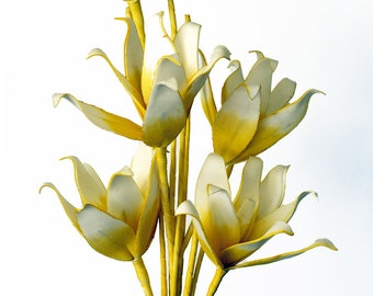 Foam Flower Botanical - Realistic Foam Botanical -Yellow flower- white flower- single stem flower-tall flower-