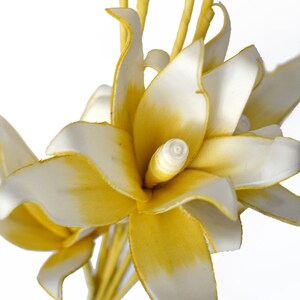 Foam Flower Botanical Realistic Foam Botanical Yellow flower white flower single stem flower-tall flower image 2