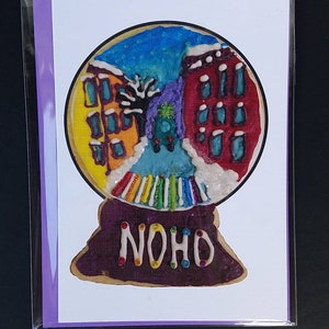 Northampton Rainbow Glitter blanc Vacances Hiver carte de vœux