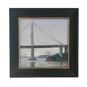 San Francisco Plein Air Oil Painting of the &quot;Bay Bridge from Treasure Island&quot;, Painted by local Bay Area Painter Erica Norelius.