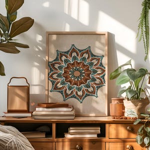 Mandala Printable, Boho Wall Art, Printable Art, Digital Download, Spirituality, Mindfulness Gift, Bohemian Decor, Earth Tones