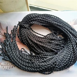 Wholesale 50pcs 19 inch/24inch 3mm thickness black satin twist cords necklace