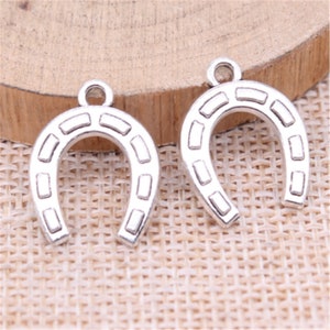 Horseshoe pendant,wholesale 50pcs antiqued silver 19x15mm The horseshoe mouth charms findings