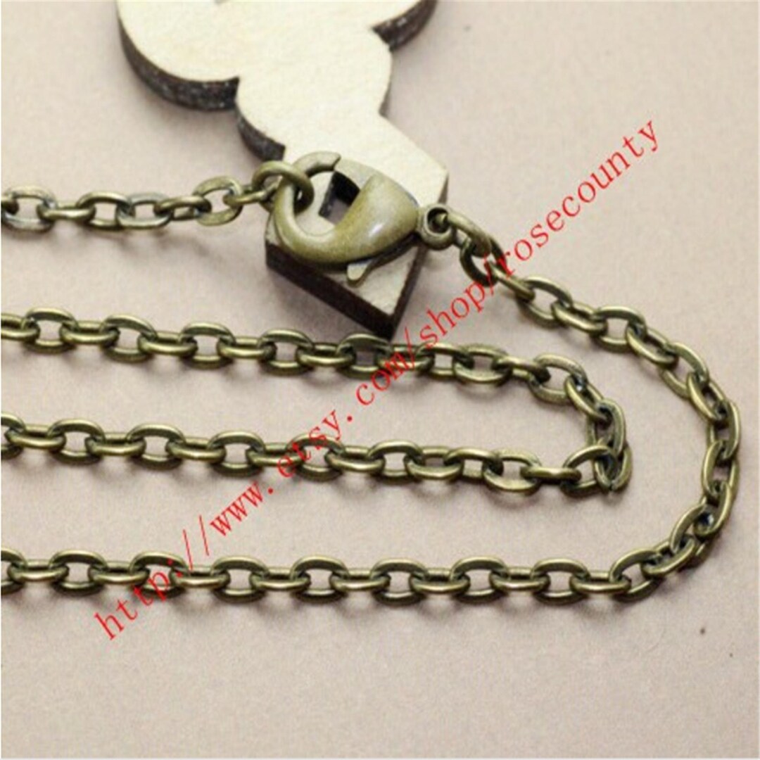 50pcs 18 Inch Antiqued Bronze 3x2mm Thickness Cross Chain Necklace With ...