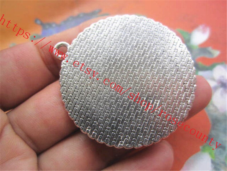 20pcs antiqued Bronze 35mm round bezel trays pendant findings cabochon size