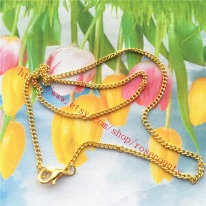 Wholesale 100pcs 20 inch gold plated 3x2mm thickness cable chain necklace with lobster clasps
