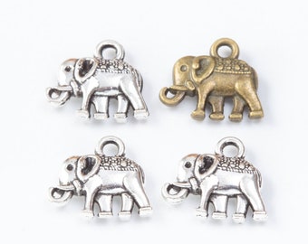 Elephant pendant,wholesale 100pcs Antiqued Silver/antiqued bronze 15x12mm elephant charms findings