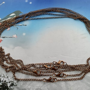 Wholesale 50pcs 14-34 inch antiqued copper 3x2mm cable chain necklace with lobster clasps--very strong