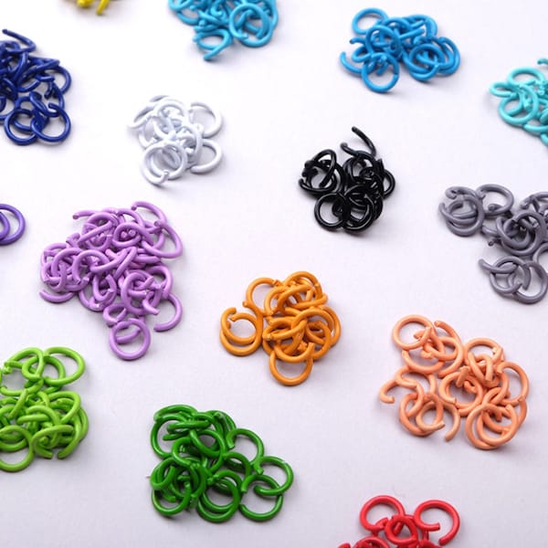 wholesale 200pcs 1.2x8mm strong colored split rings charms findings