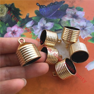 Large-Wholesale 100pcs 26x20mm CCB KC Gold/silver/rose gold/gunmetal Tassel Caps/end cap terminators findings--hole 18mm