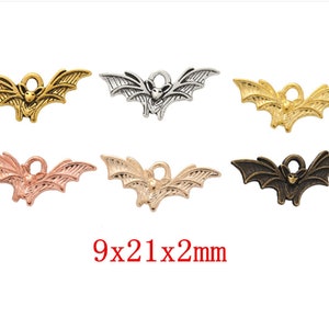 Bat charms,wholesale 200pcs 9x21mm antiqued bronze/antiqued silver/kc gold/bright gold/rose gold bat pendant findings