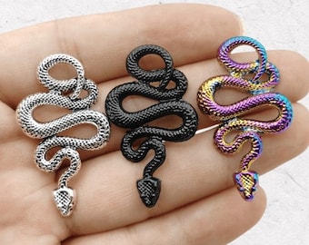 Colorful python pendant , 10pcs 43x25mm antiqued silver/black /colorful alloy snake charms findings
