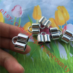 Wholesale 100pcs 18x16mm CCB plastic Silver/KC Gold  for your chooseTassel Caps/cord end cap terminators findings--hole 6mm