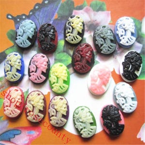 Wholesale 100pcs 18x13mm assorted skeleton girl resin Cabs