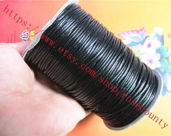 Wholesale spool(200 yards) 1.5mm thickness black korea snake wax leather cords
