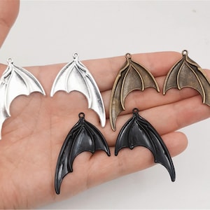 Big Bat wings charms,20pcs（10 pairs） 52x35mm antiqued bronze/antiqued silver/black devil wings, new bat wing pendant findings