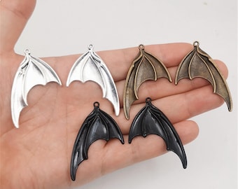 Big Bat wings charms,20pcs（10 pairs） 52x35mm antiqued bronze/antiqued silver/black devil wings, new bat wing pendant findings