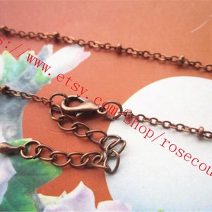100 Antiqued Copper Necklace Chains: 18&quot; Ball & Cable Chain with Clasp