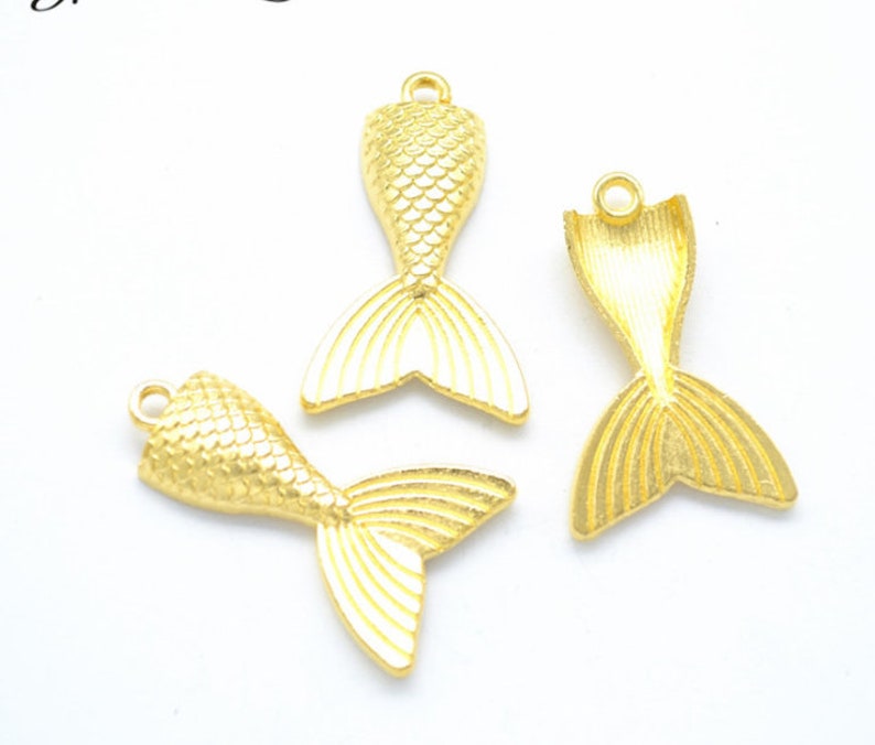 Wholsale 50pcs 31x20mm antiqued silverantiqued bronzebright gold Mermaid tail charms findings