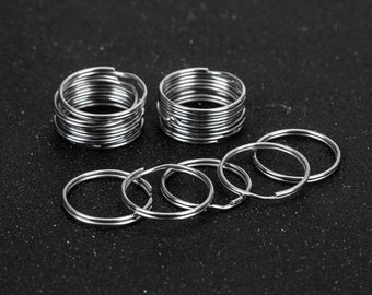 60 set di anelli portachiavi piatti portachiavi in metallo sfuso con
