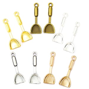New product wholesale 100pcs 19x7mm antiqued bronze/gold plated/silver plated/kc gold small shovel pendant findings,spatula charms