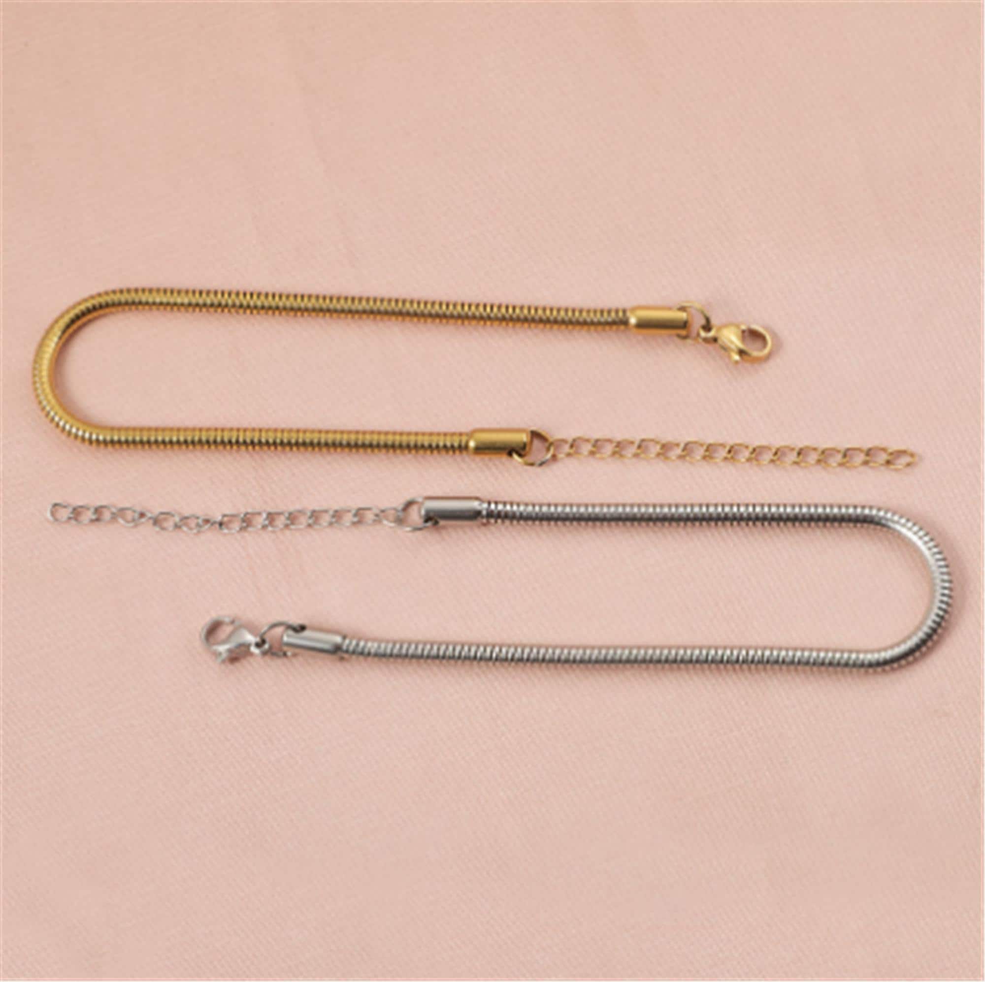 5 Pezzi Bracciale da Donna, Set di Bracciale Oro Donna, Bracciale Glitterato da Donna Regolabile, Bracciale a Catena Impilabile, Regalo di Gioielli per Donne e Ragazze