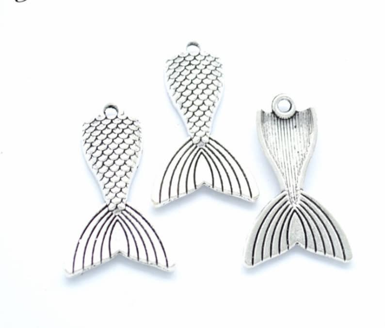Wholsale 50pcs 31x20mm antiqued silverantiqued bronzebright gold Mermaid tail charms findings