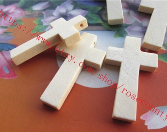 Wholesale 100pcs 33x21mm original wood Cross charms findings--unfinished