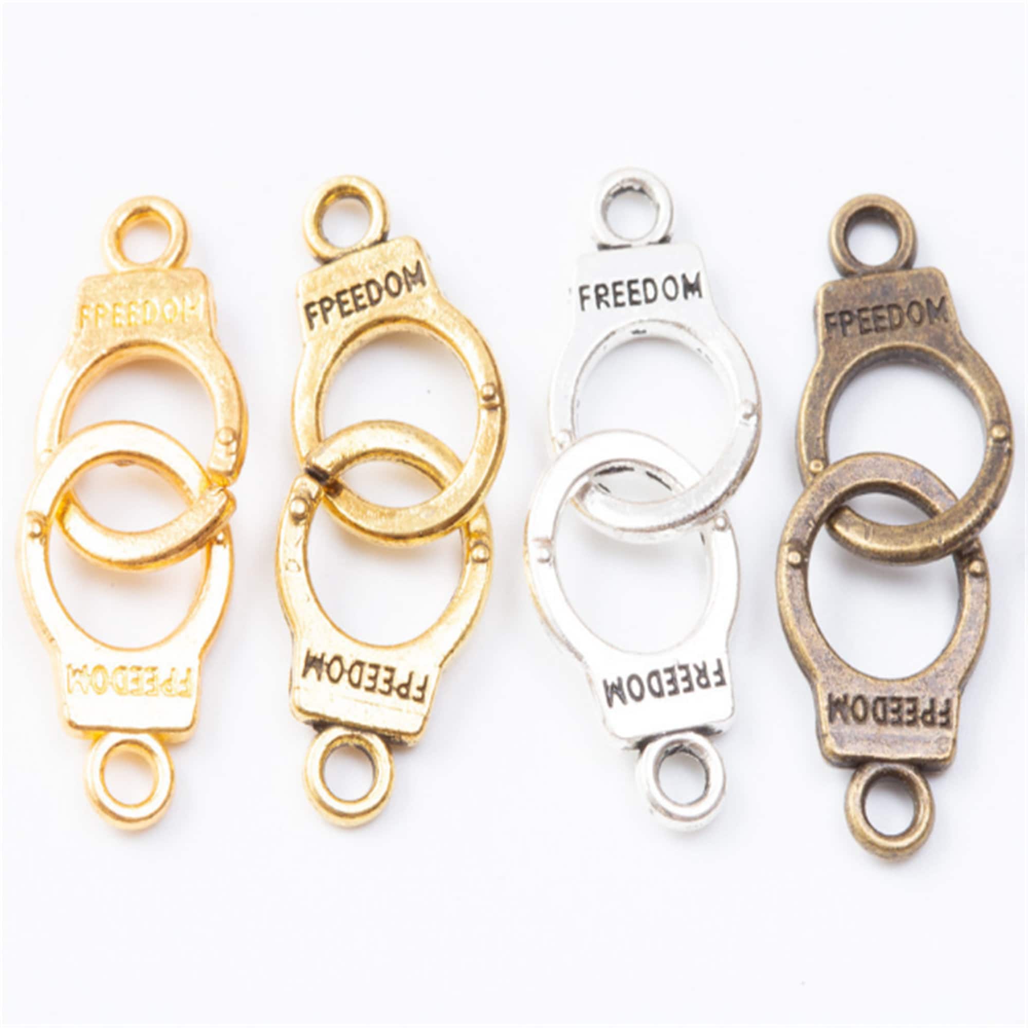 Boucles D'oreilles Argentées Menottes Freedom - Bijoux Fantaisie Sans Marque