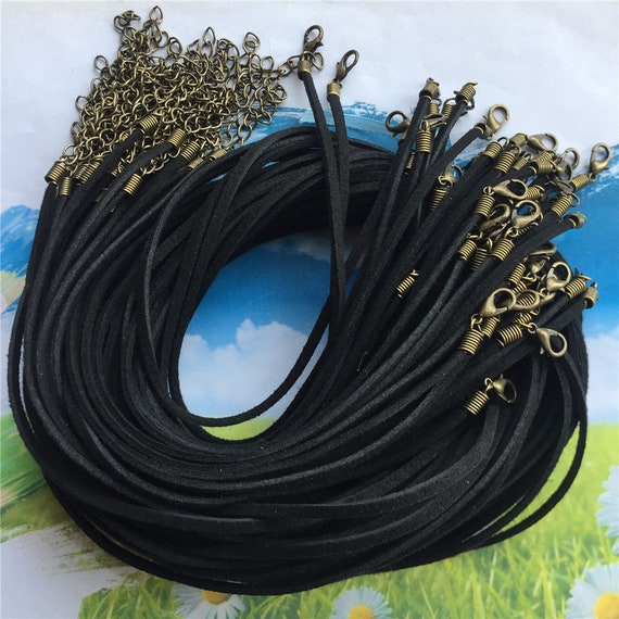 50 Cinturini Per Collane In Pelle Cerata – Con Moschettone E Catena Di Estensione, Colori Assortiti, Per Gioielli Fai Da Te