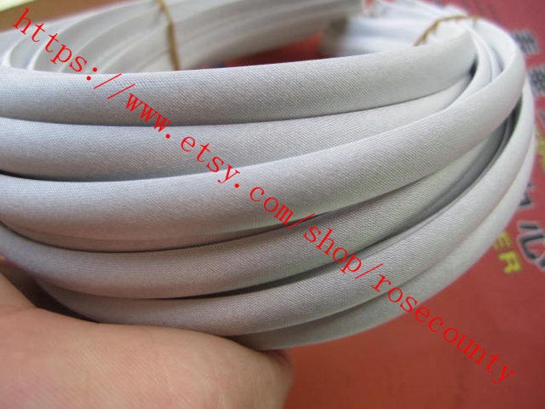 50pcs 10mm width Cream satin ribbon cover hairbands plastic findings image 2