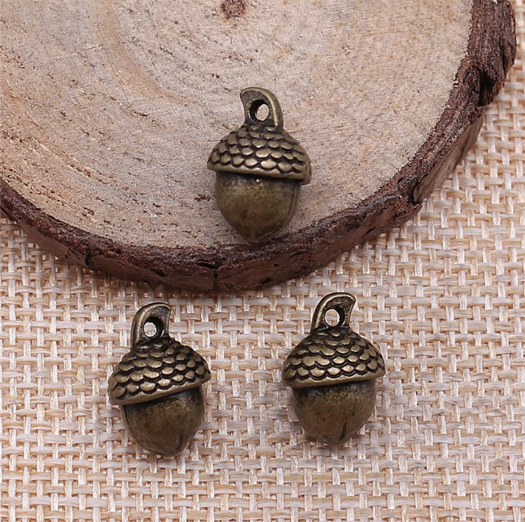 10 Bronze Acorn Charms 14mm Wholesale Antiqued Bronze Autumn Pendants SC0082218