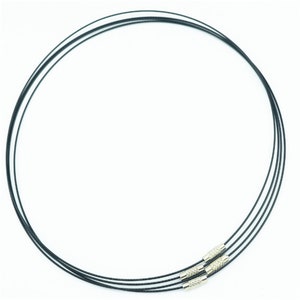 Wholesale 100pcs 18inch 1mm black cover stainless steel wire choker necklace with screw clasps