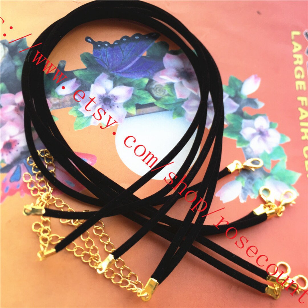 Wholesale 50pcs 18 Inch 2mm Black Round Velvet Cord Necklace Etsy