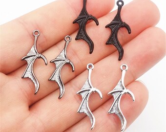 Bat wings charms,30pcs 31x12mm antiqued bronze/antiqued silver/gunmetal/black devil wings, Bat Claw pendant findings