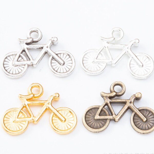 wholesale 100pcs 20x15mm antiqued silver/ Antiqued bronze/bright silver/bright gold bicycle/bike  connector charms findings