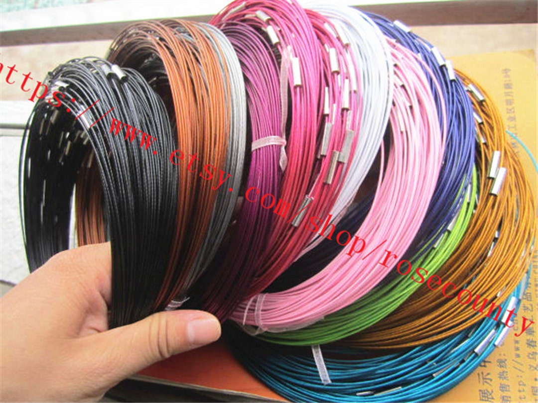 Wholesale 20pcs 18 Inch 1mm Assorted Stainless Wire Choker Necklace With Clasps Etsy