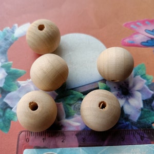 Wholesale 50pcs 20mm original round wood beads findings--unfinished--hole 4mm