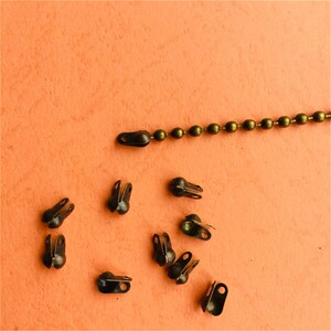 Venta de 200 piezas de conectores de cadena de bolas de bronce envejecido/acabado de cadena de bolas, perfecto para cadenas de bolas de 2,4 mm