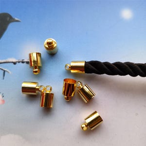 Wholesale 100pcs 10x6mm COPPER material bright gold Tassel Caps/end cap terminators pendant findings