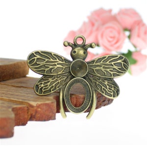 Wholesale 10pcs antiqued bronze/antiqued silver 50x41mm Big Bee charms findings ，apidae pendants