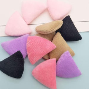 Orejas triangulares de peluche: accesorios para pinzas de pelo DIY, 33 x 26 mm, 20 unidades